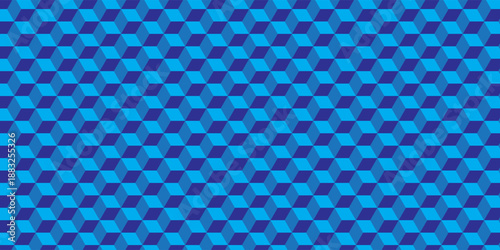 abstrack blue 3d cube seamless isometric pattern background geometric texture. Dark blue 3d cube backdrop squares. eps 110