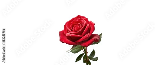 Isolated Red Rose with Leav...