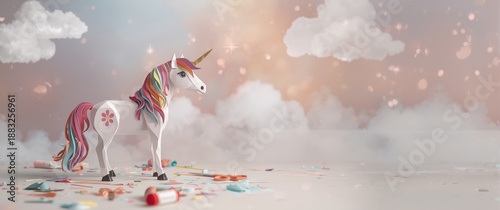 Paper unicorn handcrafted f...