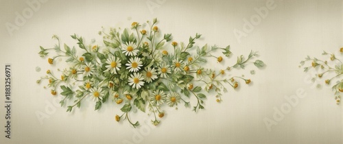 Floral pattern in green