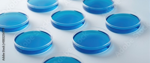 Petri dishes with colored l...
