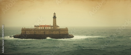 Retro-themed sea breakwater...