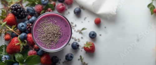 Chia seed blueberry smoothi...