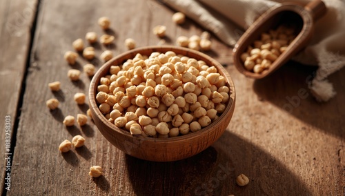 Chick peas presented in a b...