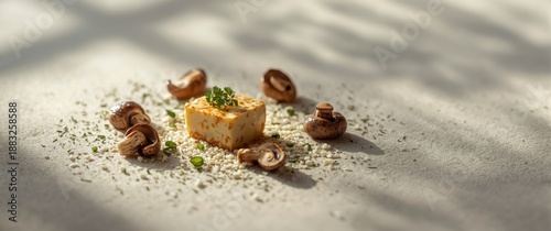 Steamed tofu paired with mu...
