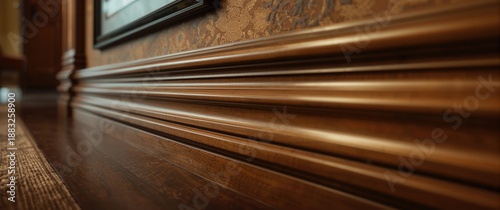 Close-up of wooden trim and...