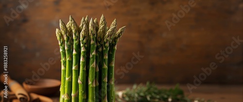 Bunch of green asparagus sp...