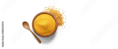 Wooden bowl containing corn...