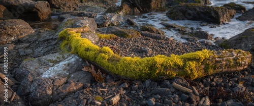 Bright Yellow Mossy Branch ...