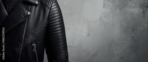 Details of Black leather ja...