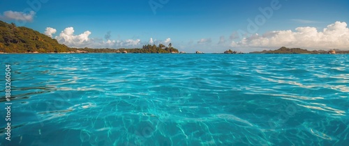 Panel kuchenny z motywem Blue Lagoon's bright blue sea surface