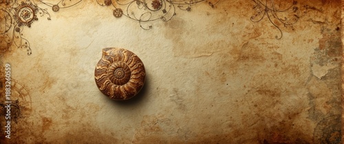 Ammonite fossil with a back...