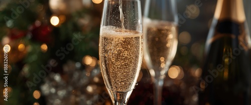 Detailed shot of a champagn...