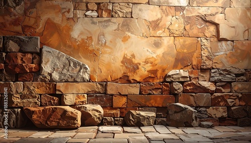 Ancient Stone Wall - Texture and Detail in a Rustic Setting.