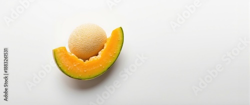 Sliced and whole melons dis...
