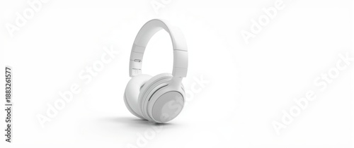 White wireless headphones o...