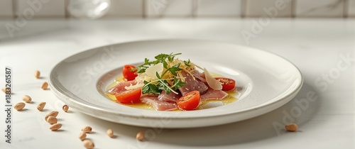 Cooking tuna carpaccio topp...