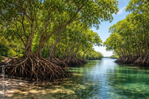 Mangrove trees flourishing ...