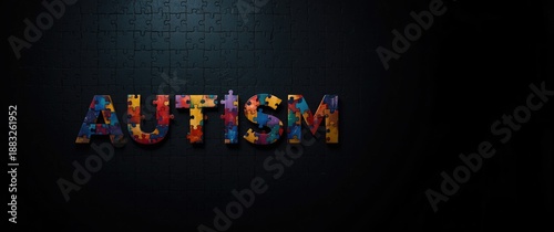 Dark background with puzzle...