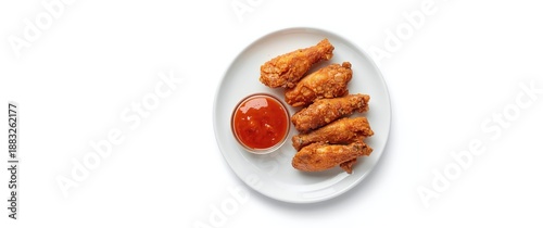 Chicken wings fried and ser...