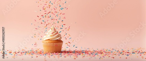 Background with cupcakes an...