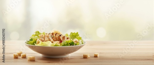 Fresh Caesar salad with chi...