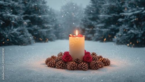 A candle decorated with dri...