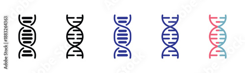 Vector illustration icon colorful dna double helix structures in various vibrant colors on a for science and genetics concepts