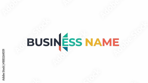 Colorful Business Name Logo Design Template.