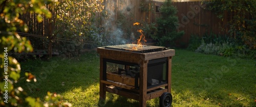 Heating the Garden Grill on...