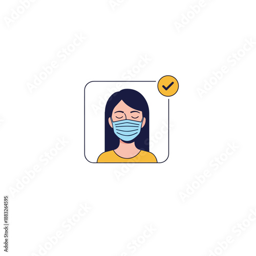 Woman Wearing Medical Mask Approved.
