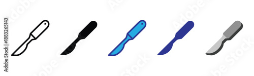 Vector illustration icon a set of five colorful nail files in different colors