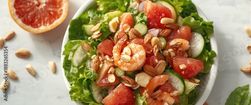 Grapefruit, shrimps, and al...