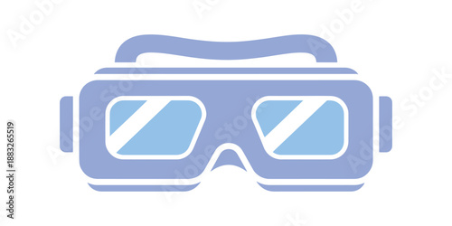 A colorful illustration of a 2D pixel-perfect 3D goggles icon, showcasing VR, AR, and MR, isolated as a vector.
