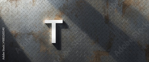 Steel alphabet on a weather...