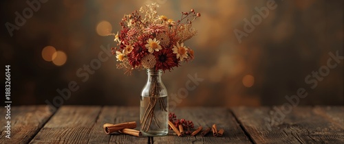 Decorative dried flowers wi...