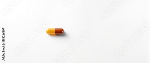Brown and Yellow Capsule on...