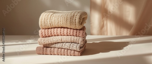 Warm pastel knit sweaters w...