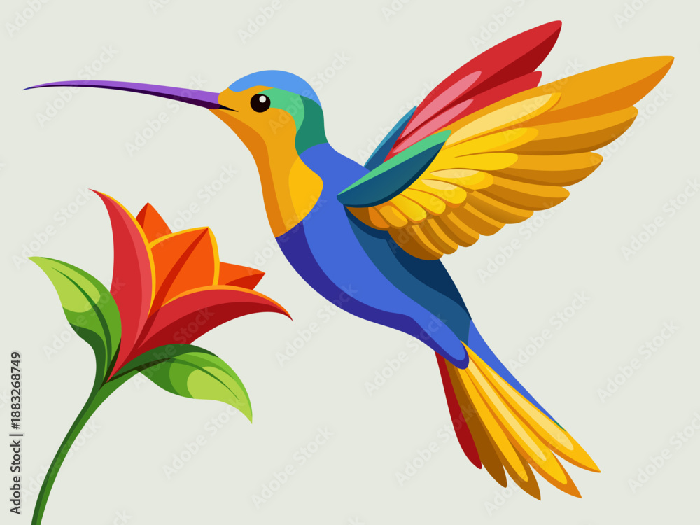 Obraz premium hummingbird and flower