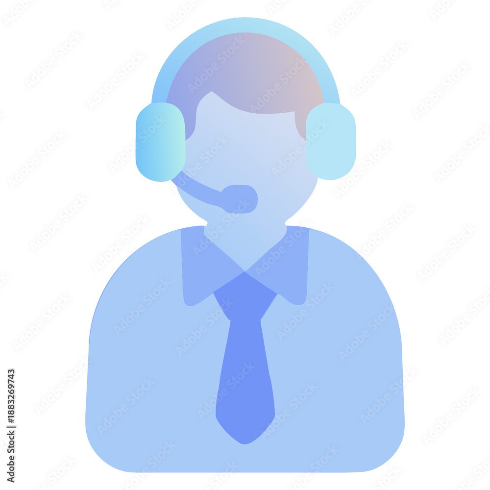 Fototapeta premium Customer Support Representative with Headset – Communication and Service Illustration