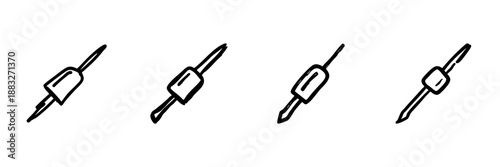 Screwdriver Line Icon Set In Doodle Style. Hand Tool, Repair, And Maintenance Outline Sketch Collection. Diy And Construction Equipment. Hand Drawn Isolated Vector Illustration