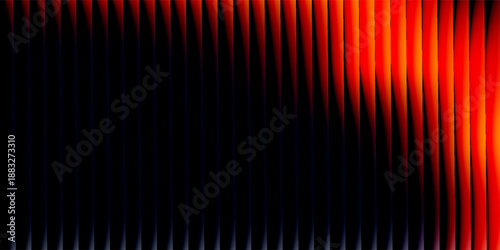 A mesmerizing visual representation of sound waves with a black background and a gradient of orange and red hues that evoke a sense of dynamic energy and movement