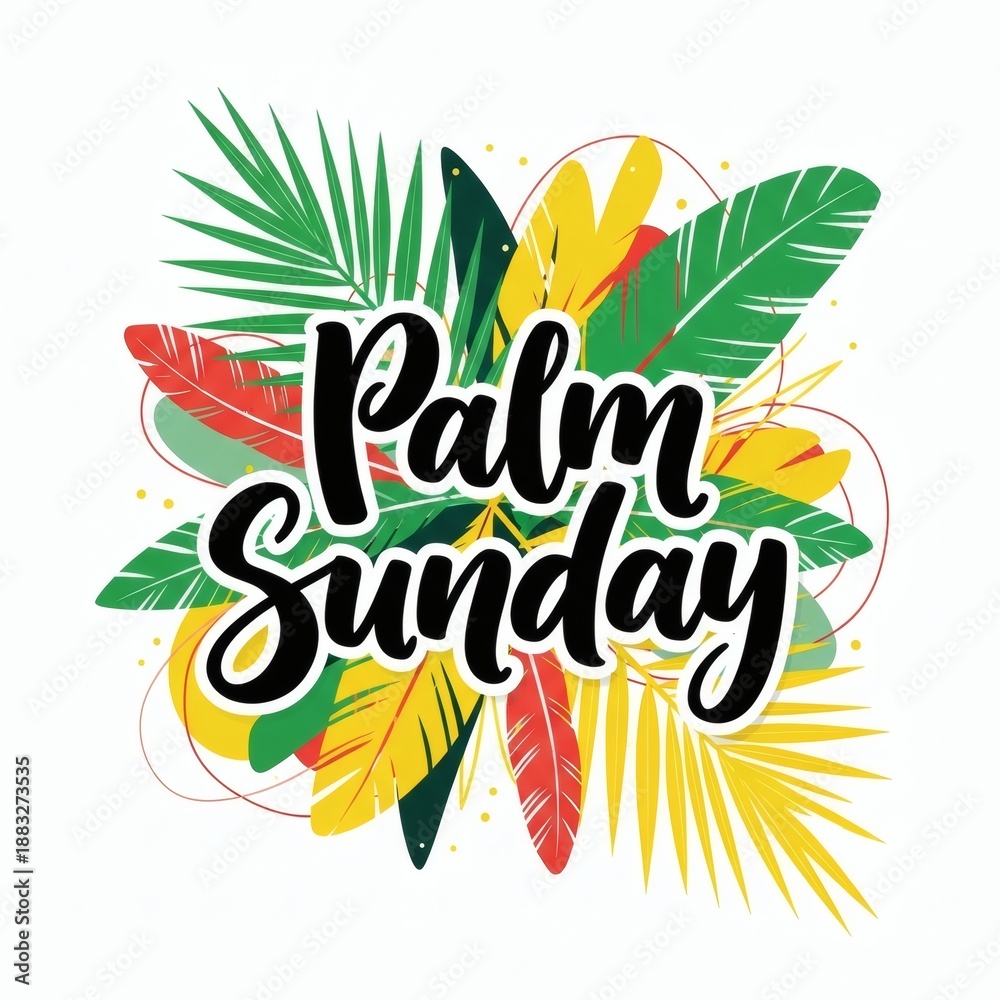 Obraz premium Vibrant palm sunday celebration