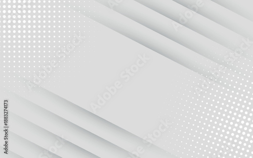 Grayish white abstract background with modern scratched lines pattern. Minimalist geometric design with halftone dots combination for cover, banner, brochure, and certificate. VOL. 2
