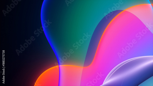 Billede på lærred 3d render of abstract art with surreal rubber band stripes in curved, wavy organ