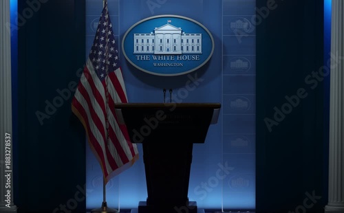 Briefing of president of US United States in White House.