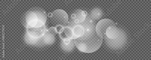 Bokeh circles on transparent background