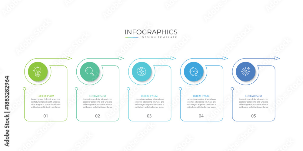 Obraz premium Infographic vector element design template with 5 steps process or options suitable for business data presentation.