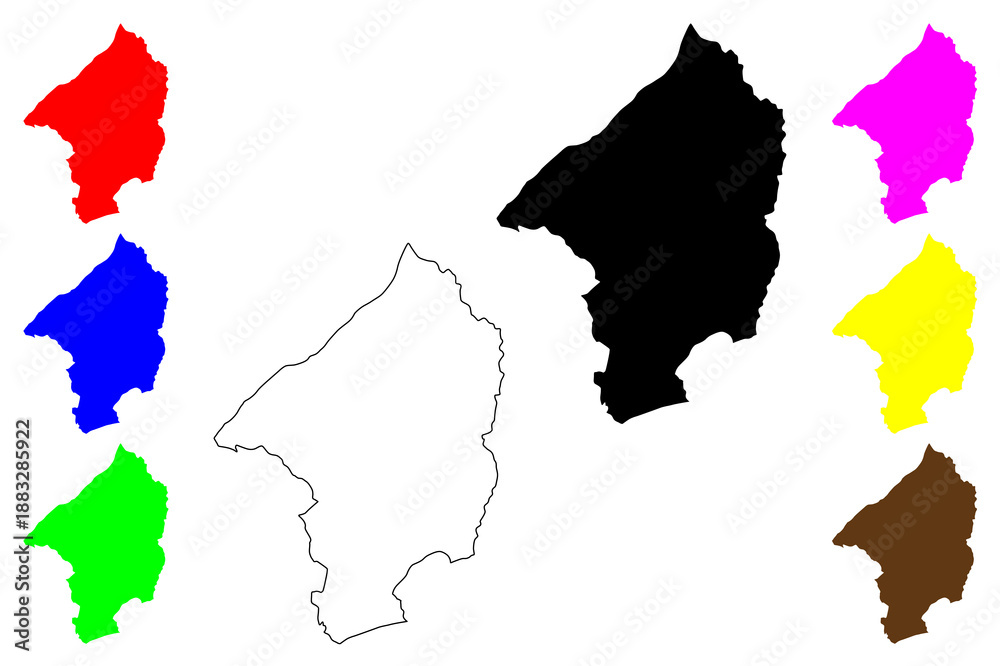 Obraz premium Tanza city (Calabarzon Region, Republic of the Philippines, ROP) map vector illustration, scribble sketch Santa Cruz de Malabon map