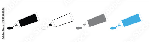 Vector of a toothpaste tube, glue liquid with a white background